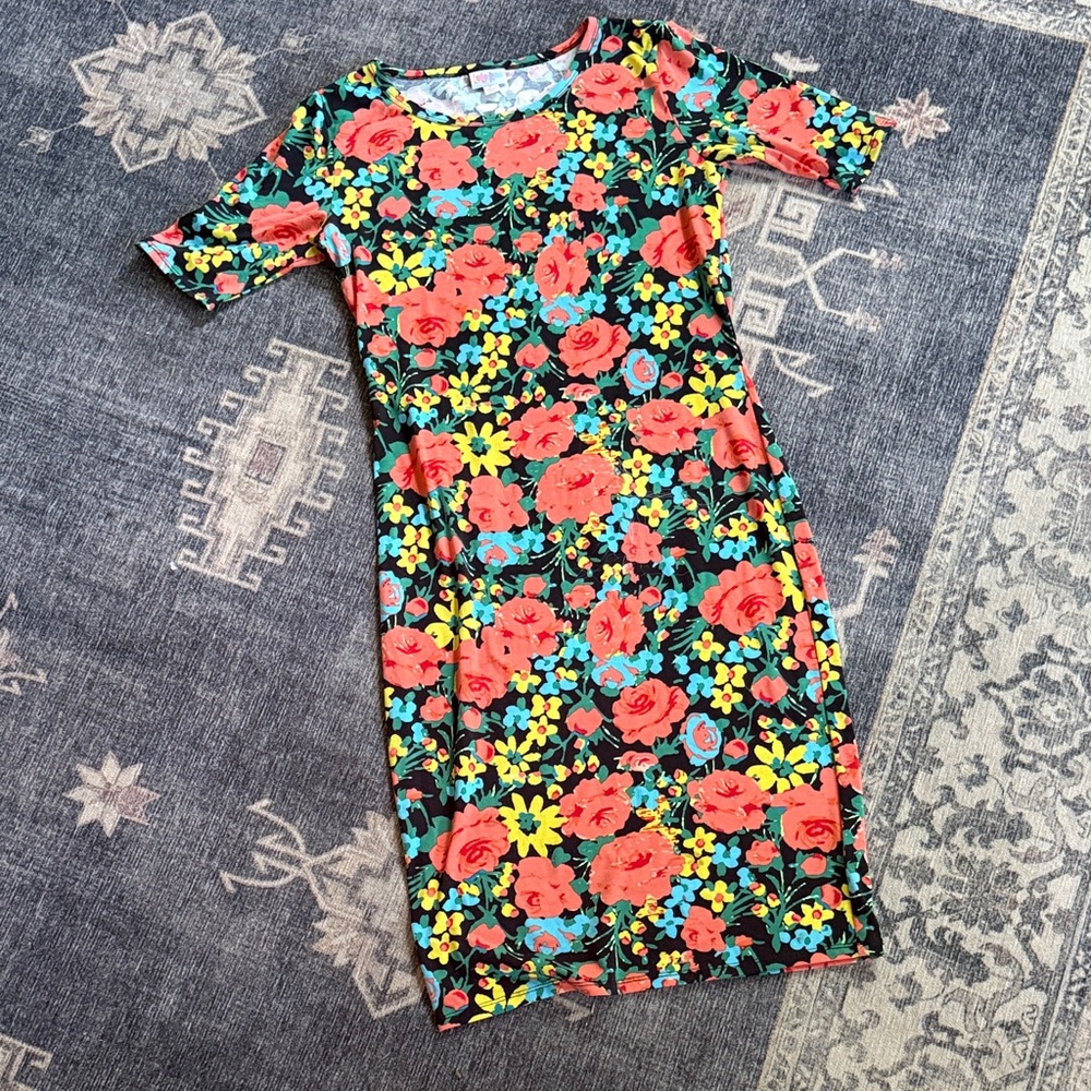 Lularoe Floral Print Dress Small